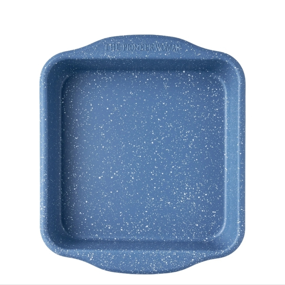 💜 New 2025 The Pioneer Woman Blue Speckle Nonstick 8 Inch Square Baking